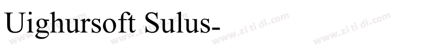 Uighursoft Sulus字体转换